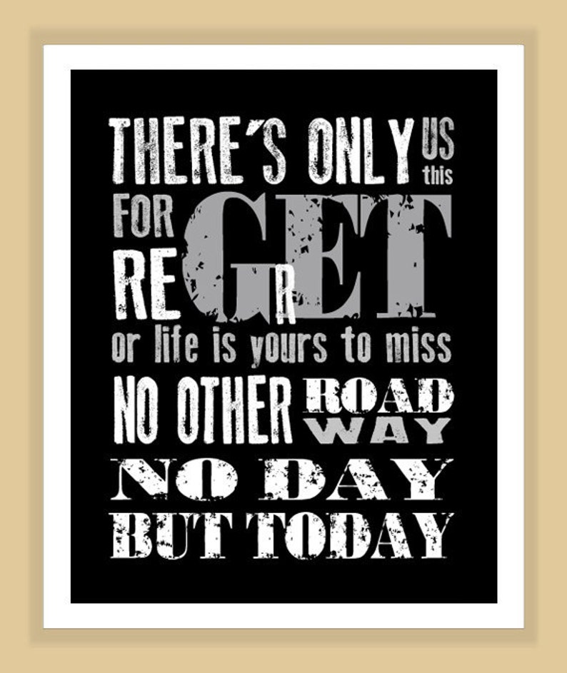 RENT Musical No Day but Today Quote Modern Print Poster Etsy