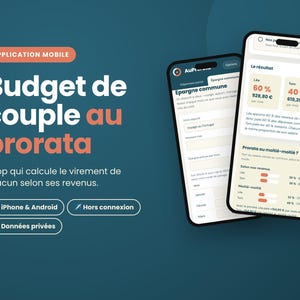 Budget-App für Paare (pro-rata) – Mobile App für iPhone und Android – Aufteilung der Ausgaben basierend auf dem Einkommen – Gemeinsames Konto