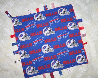 BUFFALO BILLS LOVEY Cloth Baby Infant Girls & Boys ~ Sensory Lovey Cloth ~ Infant Lovey Cloth ~  Football Lovey ~ Perfect Baby Shower Gift