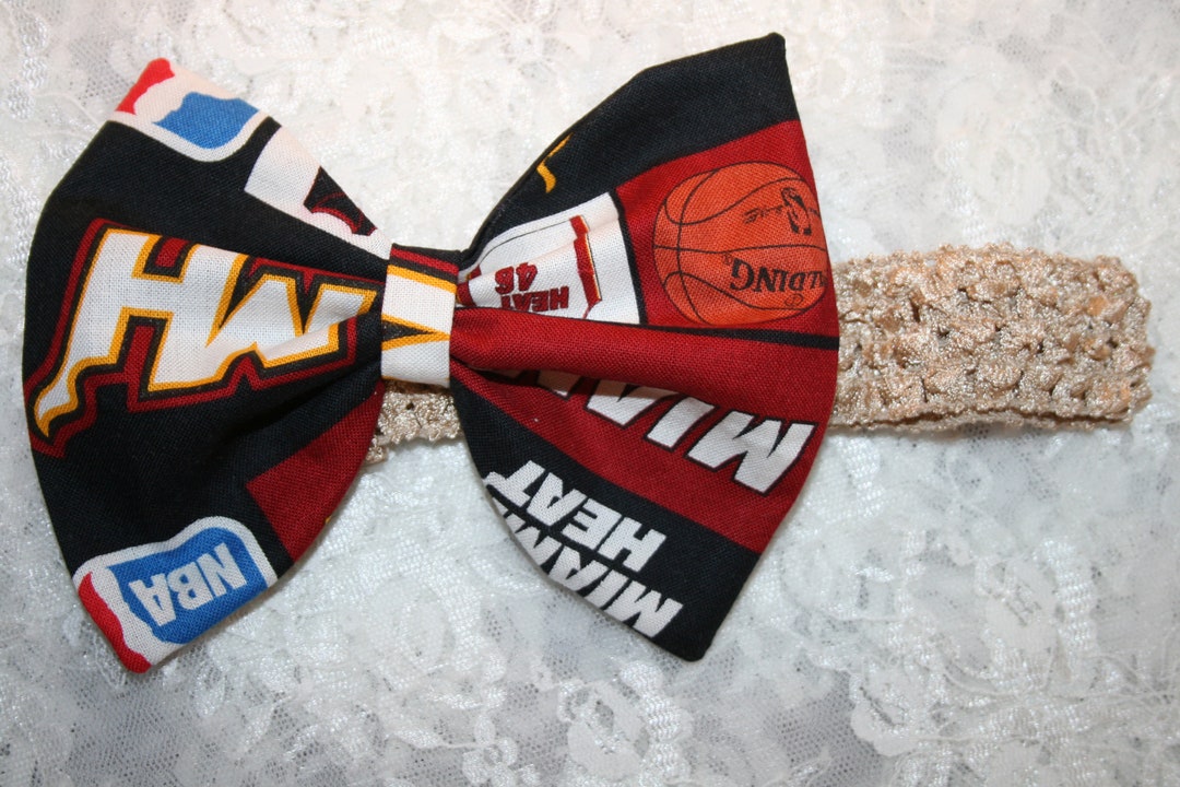 MIAMI HEAT Basketball Hair Bow Headband Barrette Infants Toddler Toddlers Youth Adult Headbands