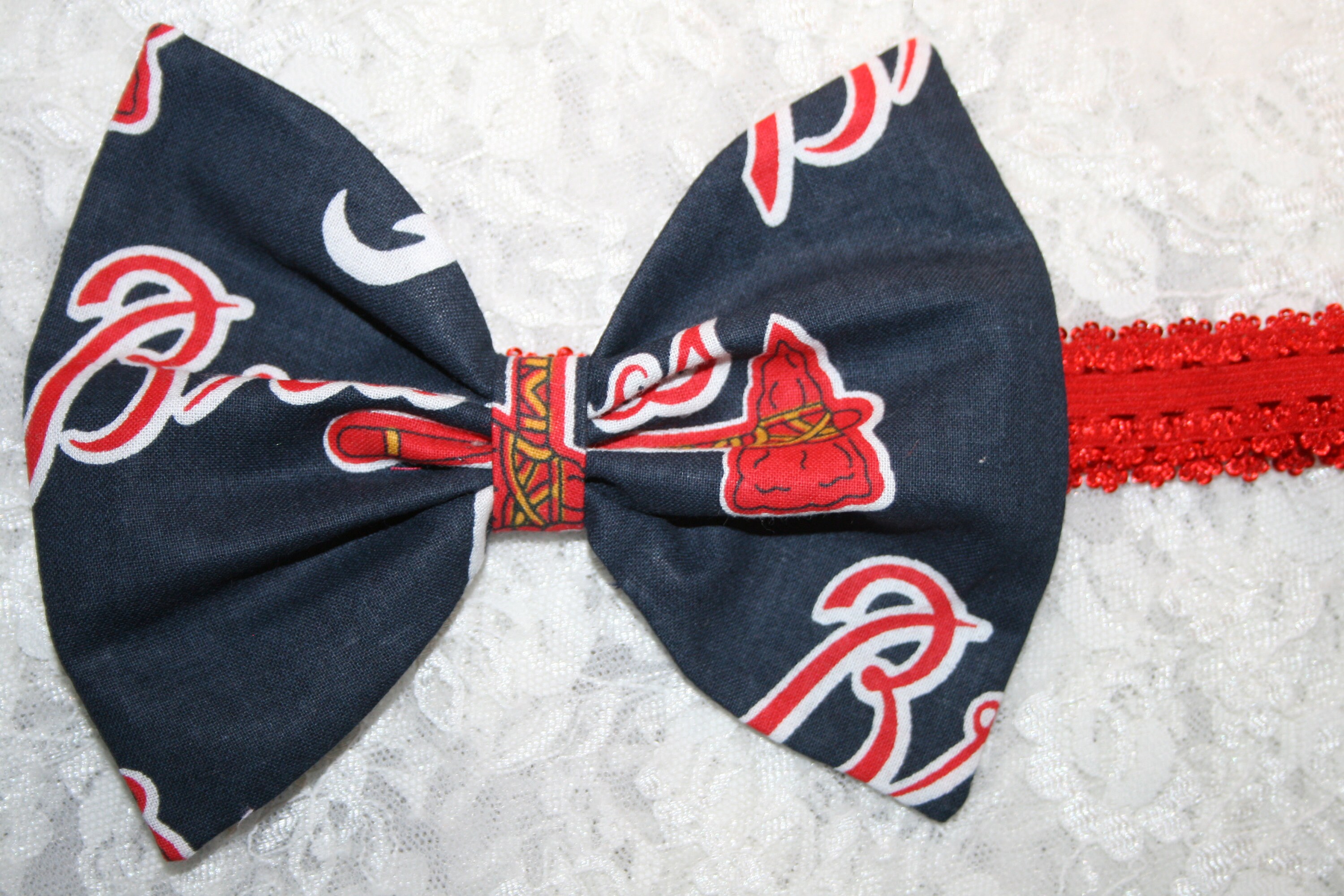 5 6 In. ATLANTA BRAVES Baseball Hair Bow Headband Barrette Etsy