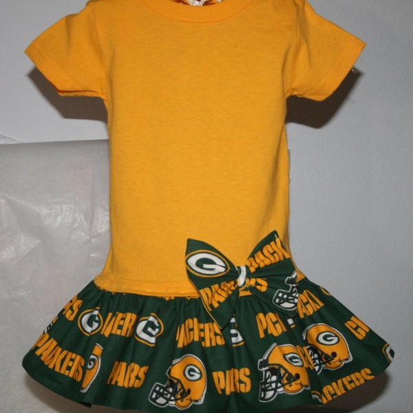 2T ~ 4T GREEN BAY PACKERS Yellow Gold Dress Infant Infants Toddler Toddlers Football Team Dresses