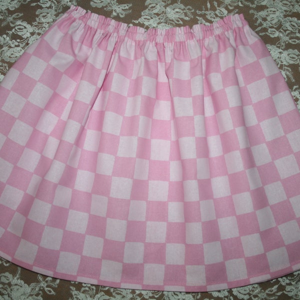 BARBIE Inspired Skirt Toddler Toddlers Youth Pink & White Checks Little Girl Skirts Kids Clothes Movie skirts 6 Mo ~ 10-12 Youth