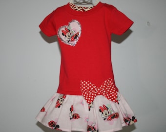 MINNIE MOUSE Sweet 6 Mo. Baby Girls Minnie Mouse Mickey Mouse T shirt Dress Children's Dresses Infant Infants Vacation Kids Clothes