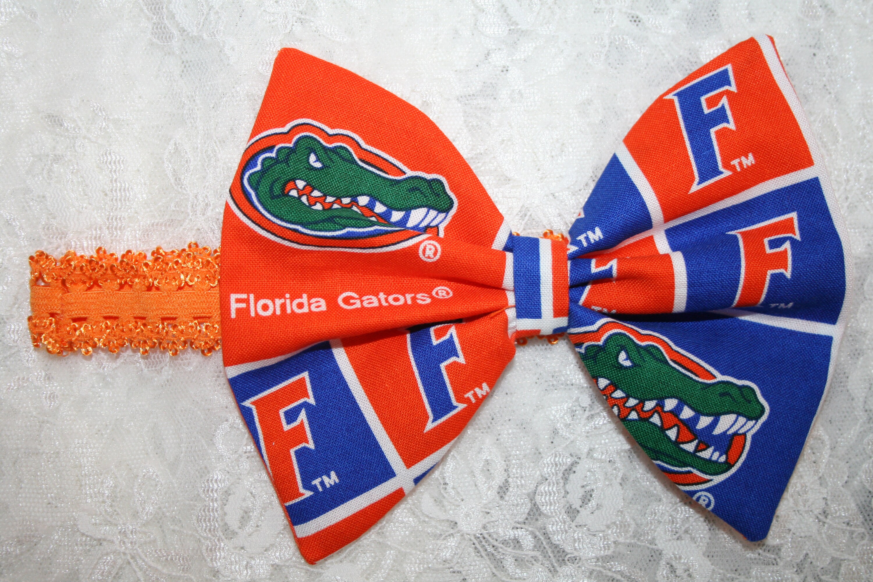 4 5 6 or 7 Inch FLORIDA GATORS Fabric Hair Bow Headband Etsy