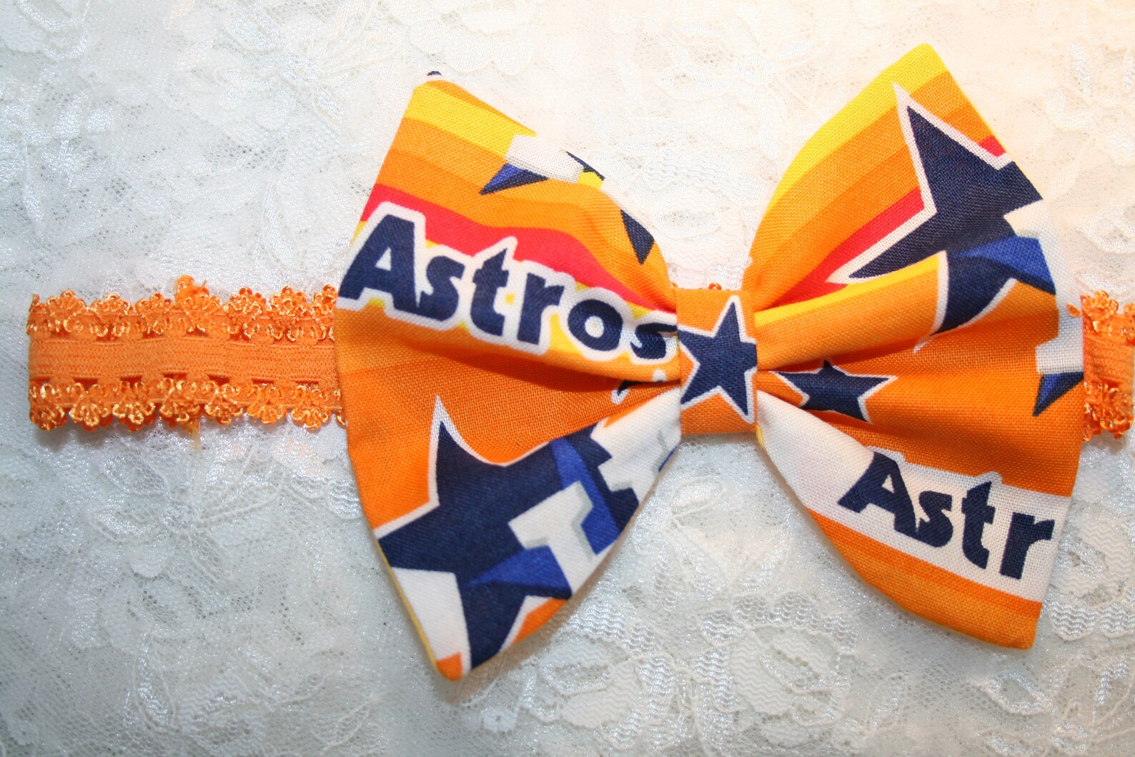 4 5 6 or 7 In HOUSTON ASTROS Baseball Hair Bow Headband Etsy