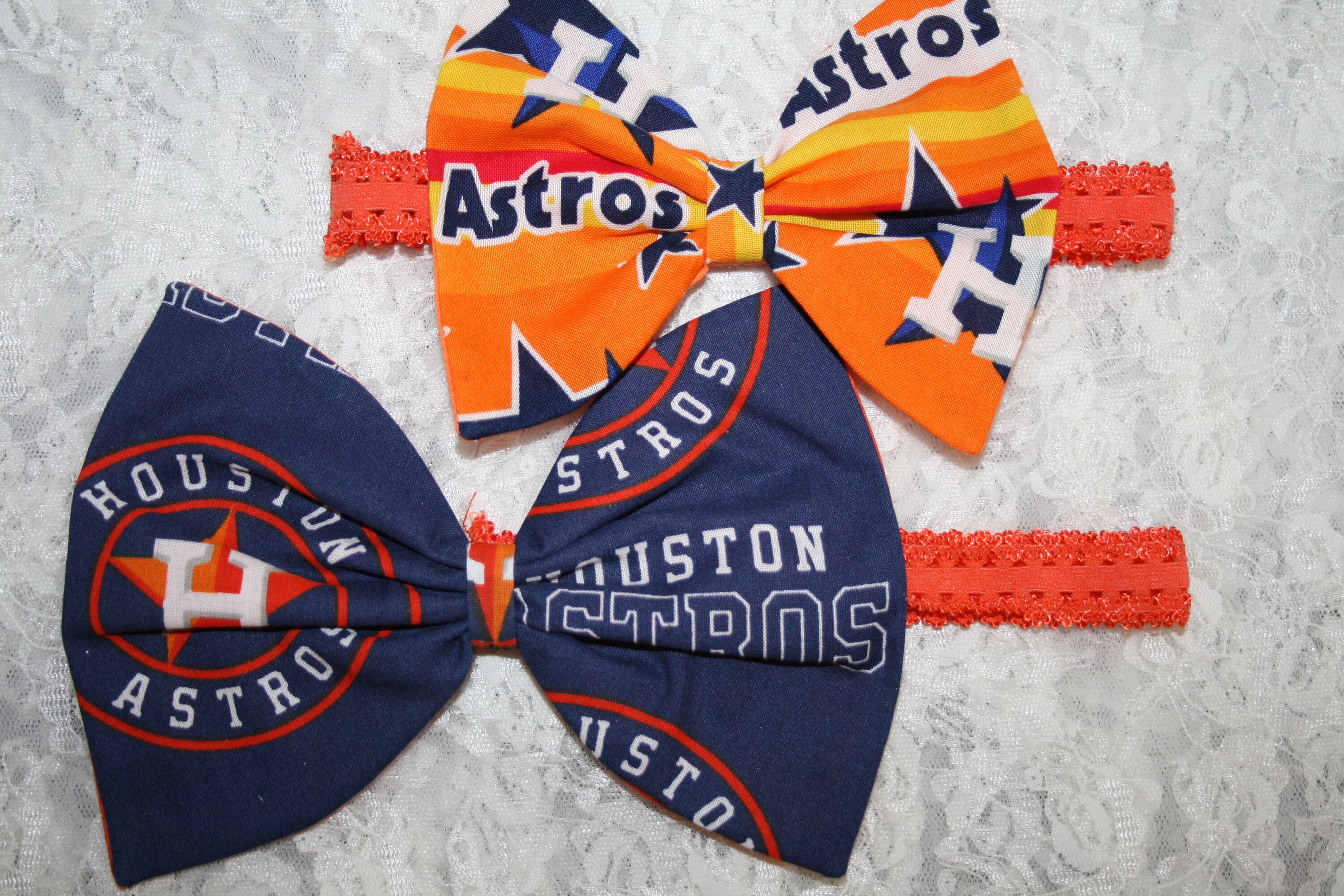 4 5 6 Inch HOUSTON ASTROS Baseball Hair Bow Bows Headband Etsy
