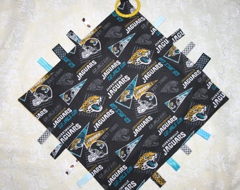 Jacksonville JAGUARS BABY Girl & Boy LOVEY Cloth ~ Sensory Lovey Cloth ~ Baby Tag ~ Jaguars Lovey ~ Football Lovey~ Perfect Baby Shower Gift