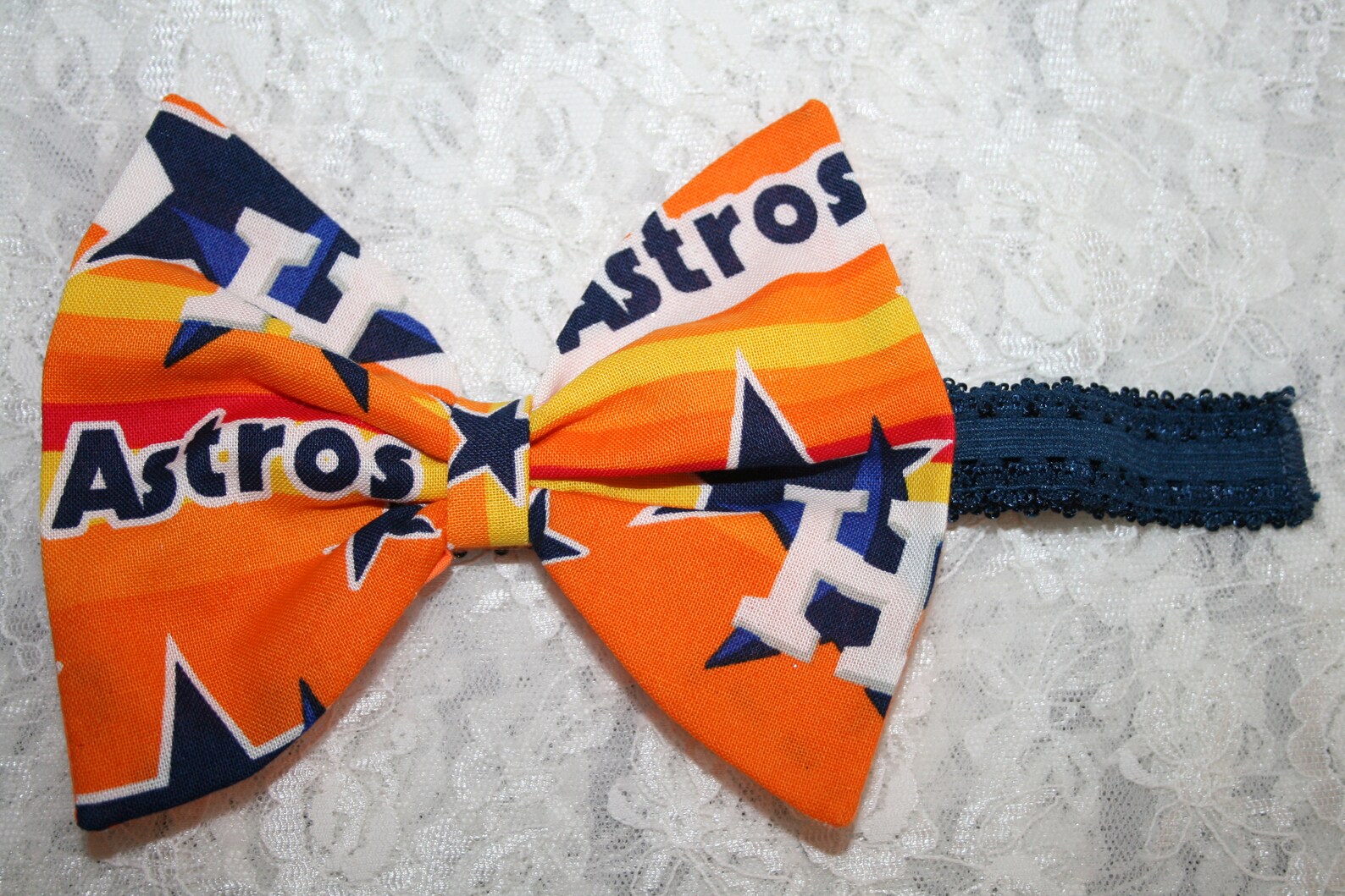 4 5 6 Inch HOUSTON ASTROS Baseball Hair Bow Bows Headband Etsy