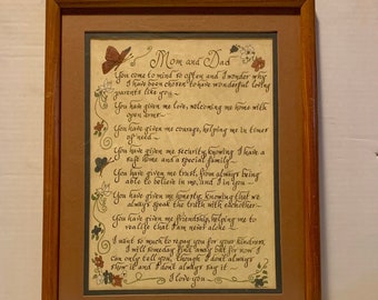 Dear Mom and Dad Poem | Etsy