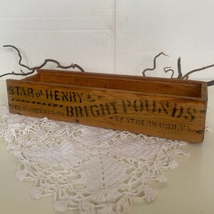 Antique Star of Henry Bright Pounds Tobacco Box/Regist&#39;d Dec. 12. 1876