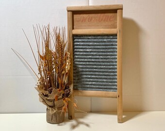 Vintage Small Two In One Jr. Wood Washboard/Caroline Washboard Co. Raleigh, NC