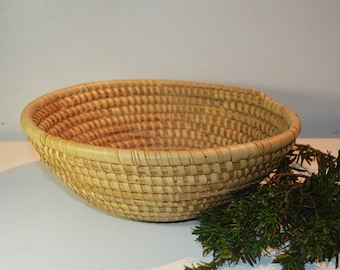 Vintage Handmade Coil Basket