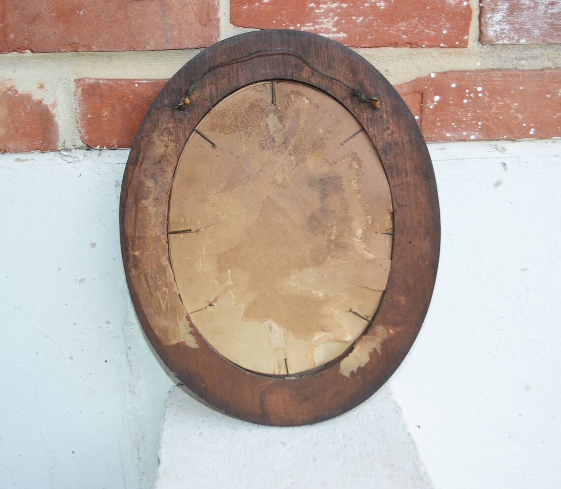 Antique Oval Dark Walnut Wood Picture Frame/Portrait Etsy
