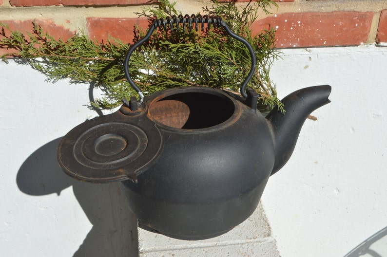 Vintage/Antique Cast Iron Kettle/Stove Top Wood Etsy
