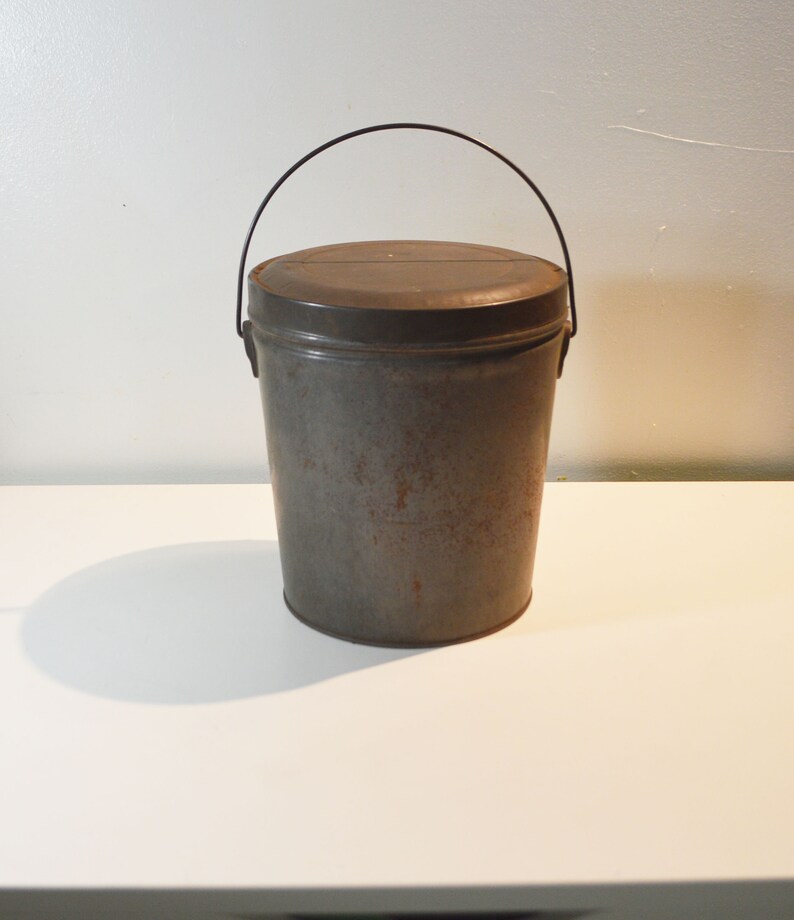 Vintage Lard Tin Bucket Etsy