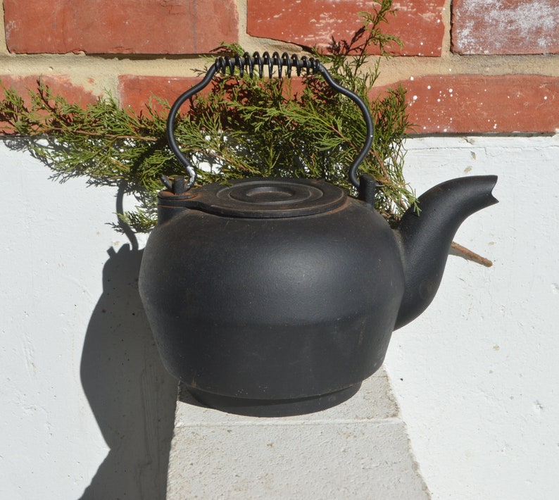 Vintage/Antique Cast Iron Kettle/Stove Top Wood Etsy