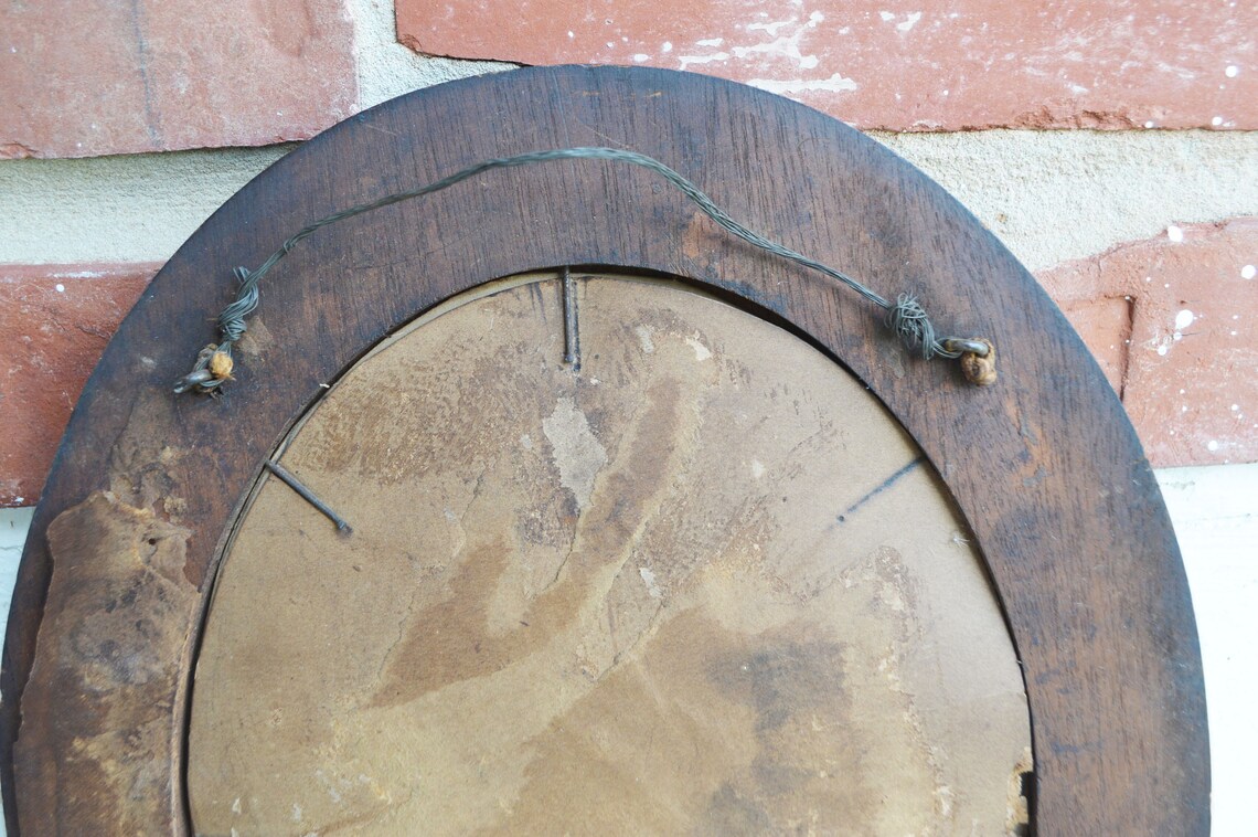 Antique Oval Dark Walnut Wood Picture Frame/Portrait Etsy