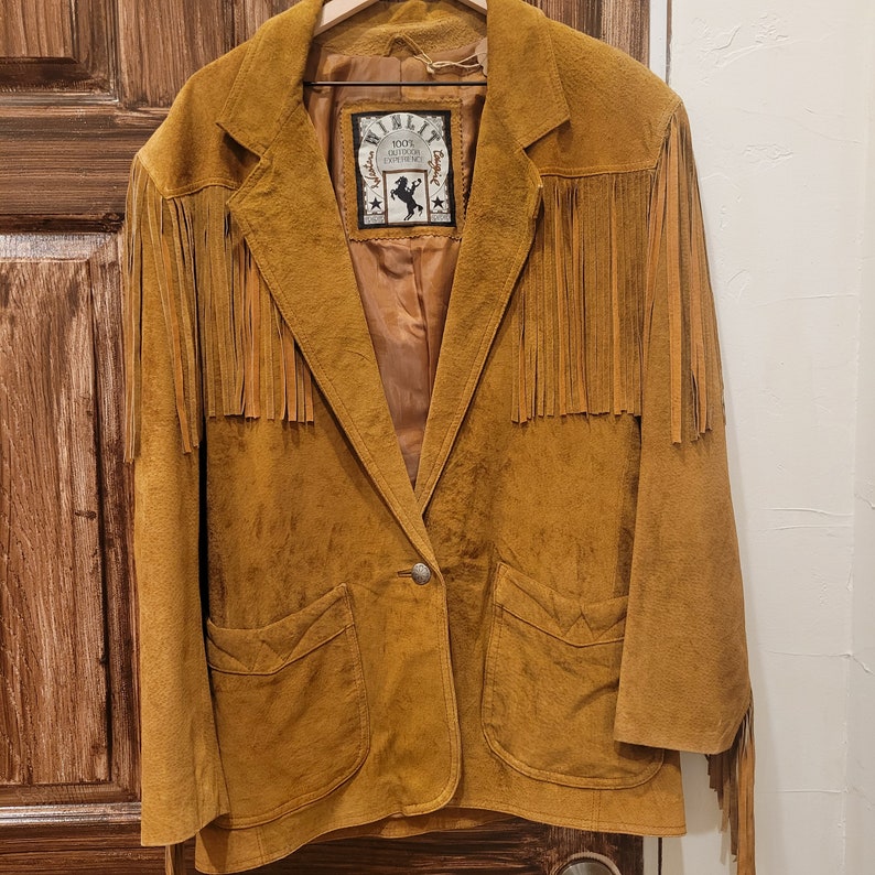 Vintage western fringe/Winlit/Cowboy/Folk/Hipster/1980s/Genuine leather jacket/Tassel jacket/Stagecoach/Coachella/Western fringe jacket Bild 1