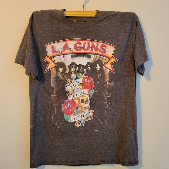 1989 LA Guns Distressed Tee/GUNS N Roses/ Vintage… - image 1