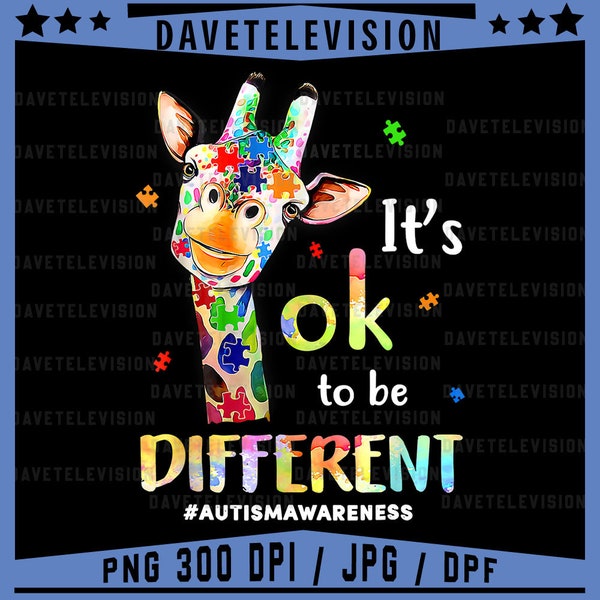 Autism Awareness Cute Giraffe Animal Png, Its Ok To Be Different Png, Autism Awareness Png, Autism Puzzle Giraffe Png, Autism Png