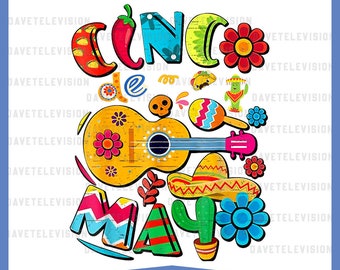 Cinco de Mayo Png, Mexican Taco Guitar Fiesta Cinco de Mayo Png, Mexican png, cinco de mayo png, sombrero png, Mexico png