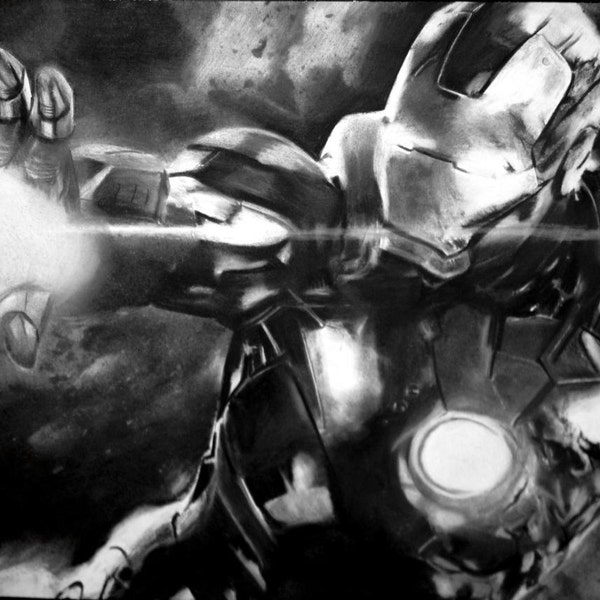 Iron Man, Tony Stark Charcoal Potrait (Original) ARCadenceArt
