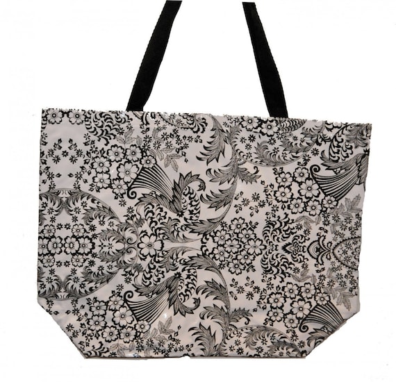 Items similar to Monogrammed Oil Cloth Tote Bag on Etsy