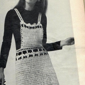 Bibbed Crochet Apron Vintage Pattern PDF Instant Download E Pattern Retro Style