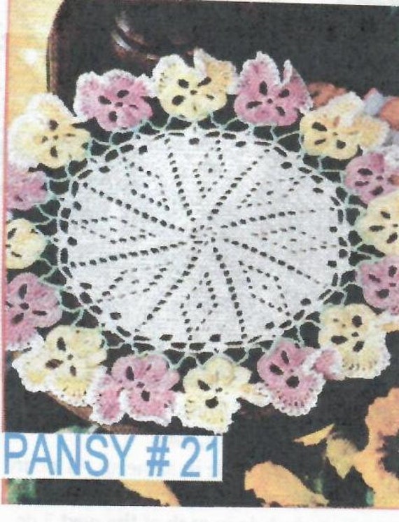 38 Pansy Crochet Patterns for Flowers, Decor, and Wearable Details 32 Vintage Crochet Pansy Doily
