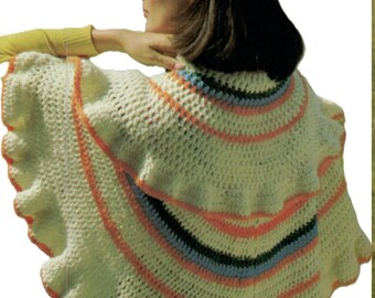 Boho Hippie Crochet Shawl PDF modello digitale da scaricare