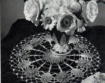 Crochet Flower Design PDF Doily Pattern Circa 1940 Spring Floral Design  PDF Instant Download  Pattern Crochet DIY Pattern