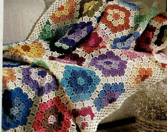 Grandmothers Flower Garden Crochet Afghan Pattern Pdf - Etsy