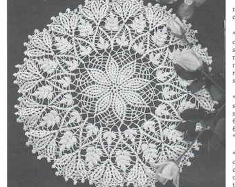 Patrón de tapete de ganchillo vintage: Diseño de racimo de los años 50 (Descarga en PDF)