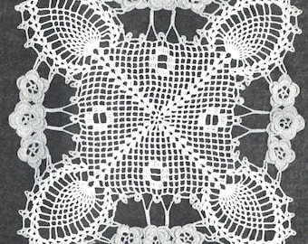 Vintage Pineapple Crochet Doily Pattern, 1950s Design (PDF Download)