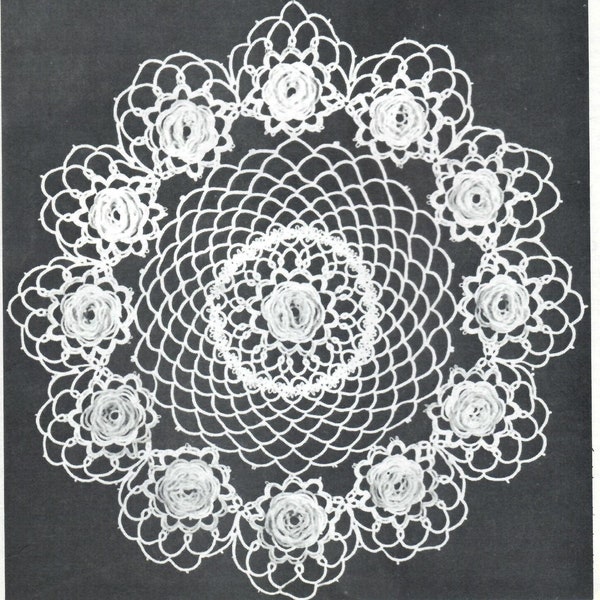 Tatted Rose Doily Vintage Pattern PDF instant download EPattern  Does anyone still Tat or Is Tatting a lost art?