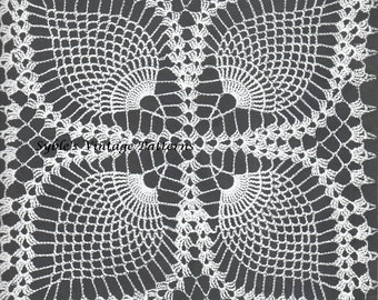 Vintage Ananas quadratisches Häkeldeckchen-Muster (PDF Download)