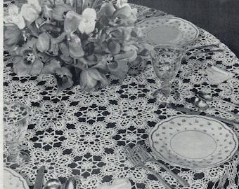 Motif de nappe vintage en dentelle au crochet, héritage DIY (téléchargement PDF)