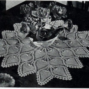 Pineapple Doily PDF Instant Download Vintage Crochet Pineapple Pattern Centerpiece Tablecloth Crochet DIY Pattern