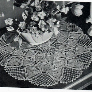 Crochet Doily 1940 Pattern Pineapple PDF Instant Download  Pattern Crochet DIY Pattern