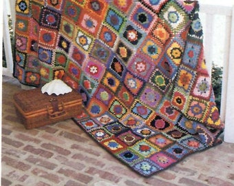 Crochet Afghan Vintage Crochet Patterns Hippie Chic Design PDF Instant Download DIY EPattern