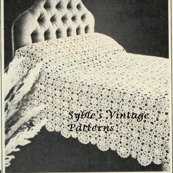 Floral Bedspread Pattern, Vintage 1940s Motif Crochet Pattern, Crochet Lace Bedspread PDF Instant Download EPattern