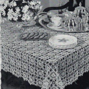 Vintage Daisy Crochet Tablecloth Pattern, Heirloom Lace (PDF Download)