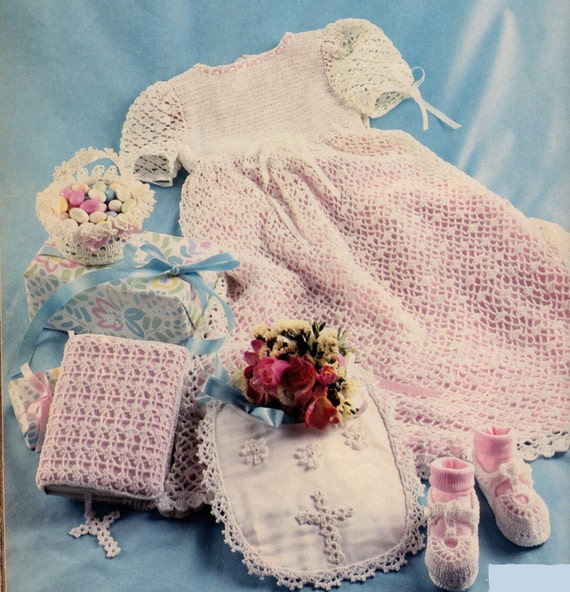 Vintage Crochet Christening Dress Pattern Infant Crochet Etsy
