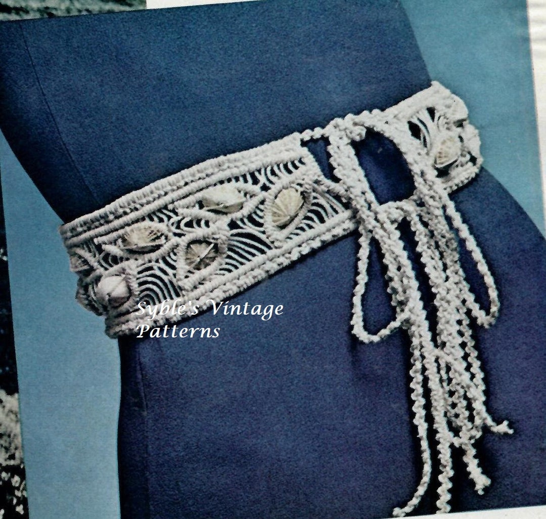 Macrame Belt Vintage Pattern PDF Instant Download E Pattern - Etsy