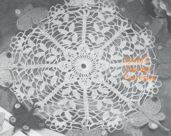 Centrino a farfalla all'uncinetto modello vintage 1950 PDF download istantaneo modello fai da te