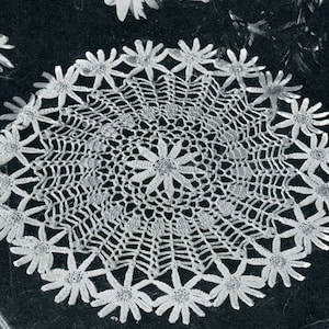 Crochet Daisy Doily Pattern Vintage 1940s Crochet Pattern, Flower Doily Pattern PDF instant download