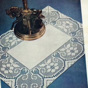 Floral Filet Centerpiece Doily Pattern PDF Instant Download  Pattern Crochet DIY Pattern