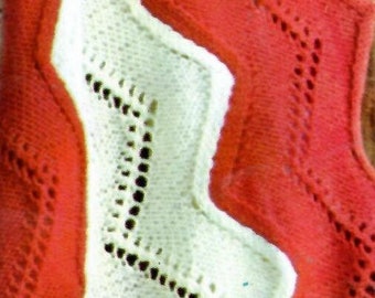 Vintage Knit Afghan Pattern, DIY Design (PDF Download)