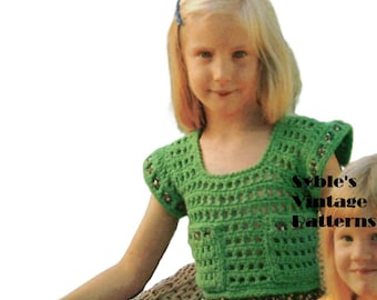 Schema per grembiule da bambina all'uncinetto vintage da scaricare subito in formato PDF